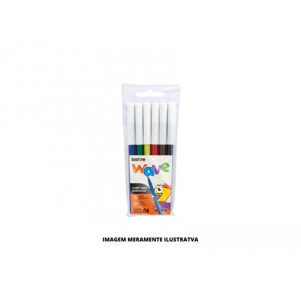 CANETINHA HIDROCOR - BAZZE - PF WAVE - CJTO 6 CORES
